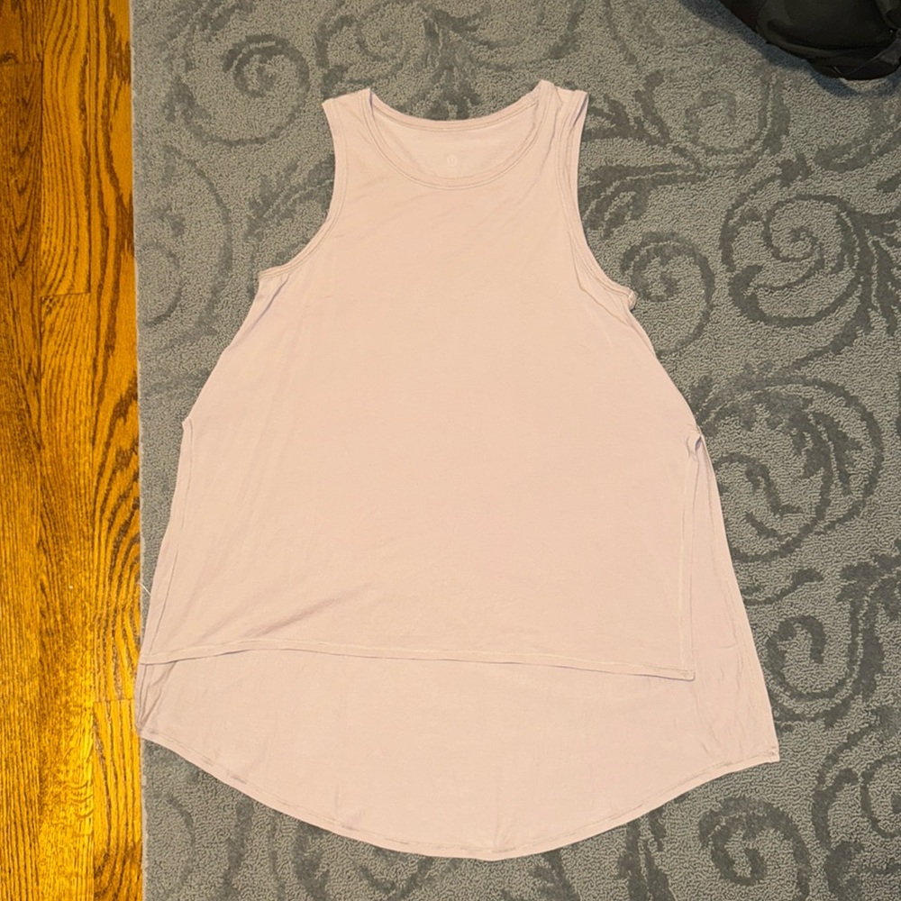 Lululemon yoga tank split seem blush pink L Large